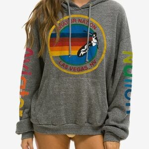 Aviator Nation Gray Hoodie & joggers with Multicolor Logo